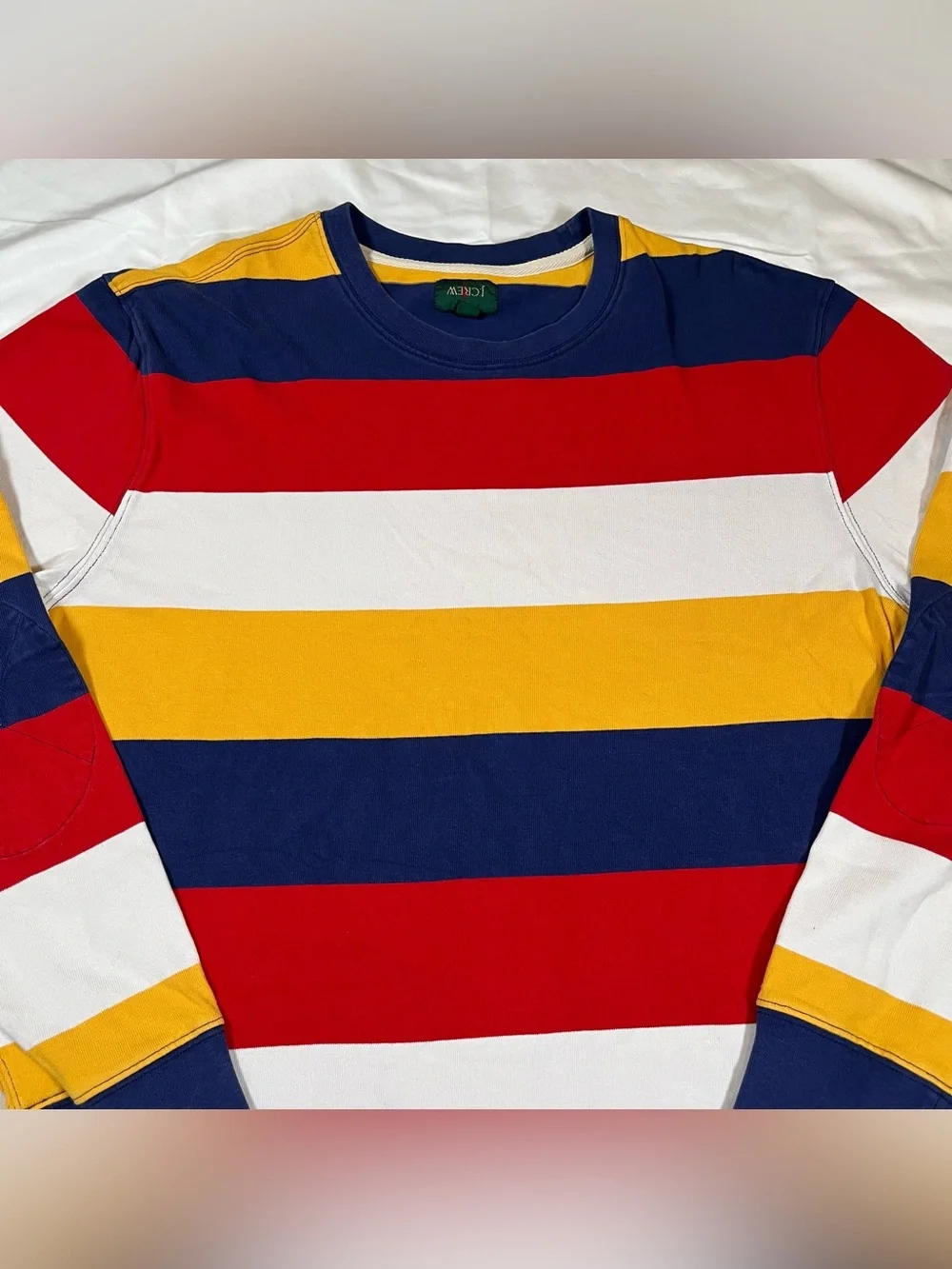 J. Crew Oarsman Rugby crewneck‎ Shirt Men L Striped Colorblock long sleeve